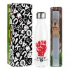 Easter candle, metallic white thermos bottle (500ml) & aromatic flat candle (30cm) (GRAY)