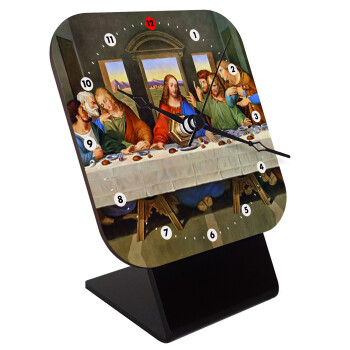 The Last Supper, Quartz Wooden table clock with hands (10cm)