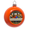 Orange Christmas tree ornament bauble 8cm