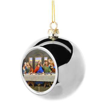 The Last Supper, Silver 8cm Christmas tree ball ornament