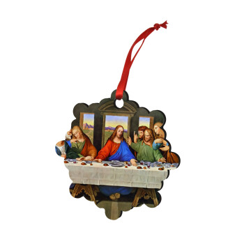 Μυστικός δείπνος, Στολίδι Χριστουγεννιάτικο στολίδι snowflake ξύλινο 7.5cm