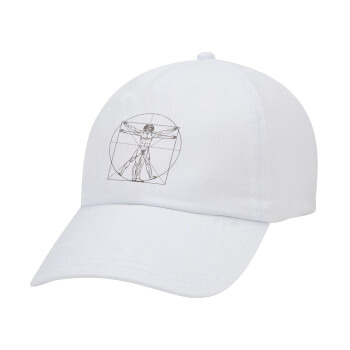 Leonardo da vinci Vitruvian Man, Καπέλο Baseball Λευκό (5-φύλλο, unisex)