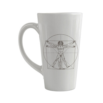 Leonardo da vinci Vitruvian Man, Κούπα κωνική Latte Μεγάλη, κεραμική, 450ml