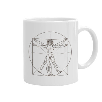 Leonardo da vinci Vitruvian Man, Ceramic coffee mug, 330ml (1pcs)