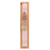 Easter Set, wooden keychain & scented flat Easter candle (30cm) (PINK)