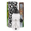 Easter Set, metallic aluminum water bottle (500ml) & aromatic flat Easter candle (30cm) (GRAY)