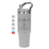 GREY color, 890ml (30oz) stainless Steel Tumbler with Handle