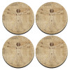 SET of 4 round wooden coasters (9cm)