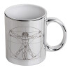 Mug ceramic, silver mirror, 330ml