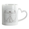 Mug heart handle, ceramic, 330ml