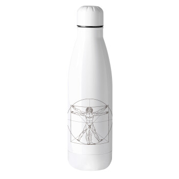 Leonardo da vinci Vitruvian Man, Metal mug thermos (Stainless steel), 500ml