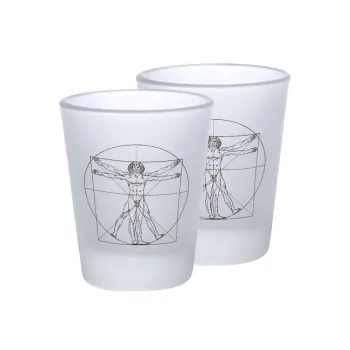 Leonardo da vinci Vitruvian Man, Σφηνοπότηρα γυάλινα 45ml του πάγου (2 τεμάχια)