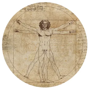 Leonardo da vinci Vitruvian Man, Mousepad Round 20cm