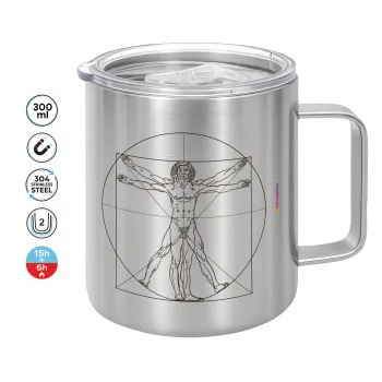 Leonardo da vinci Vitruvian Man, Mug Stainless steel double wall 300ml