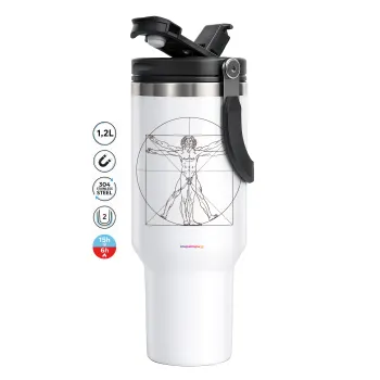 Leonardo da vinci Vitruvian Man, Mega Stainless steel Tumbler with lid, double wall 1,2L