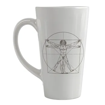 Leonardo da vinci Vitruvian Man, Κούπα κωνική Latte Μεγάλη, κεραμική, 450ml