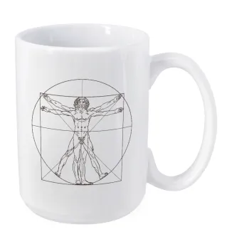 Leonardo da vinci Vitruvian Man, Κούπα Mega, κεραμική, 450ml