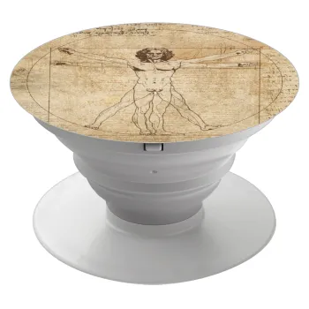 Leonardo da vinci Vitruvian Man, Phone Holders Stand  Λευκό Βάση Στήριξης Κινητού στο Χέρι