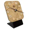 Quartz Table clock in natural wood (10cm)