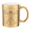 Mug ceramic, gold mirror, 330ml