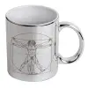 Mug ceramic, silver mirror, 330ml
