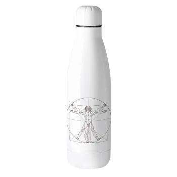 Leonardo da vinci Vitruvian Man, Metal mug thermos (Stainless steel), 500ml