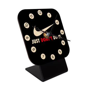Just Don't Do it!, Quartz Table clock in natural wood (10cm)