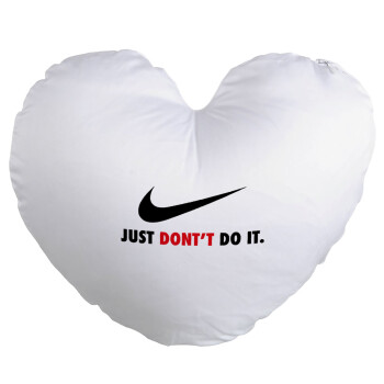 Just Don't Do it!, Μαξιλάρι καναπέ καρδιά 40x40cm περιέχεται το  γέμισμα