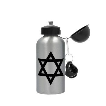 star of david, Metallic water jug, Silver, aluminum 500ml
