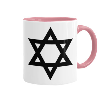 star of david, Mug colored pink, ceramic, 330ml