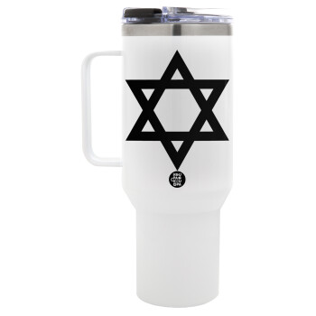 star of david, Mega Stainless steel Tumbler with lid, double wall 1,2L