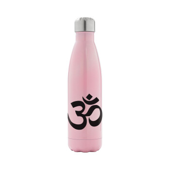 Om, Metal mug thermos Pink Iridiscent (Stainless steel), double wall, 500ml