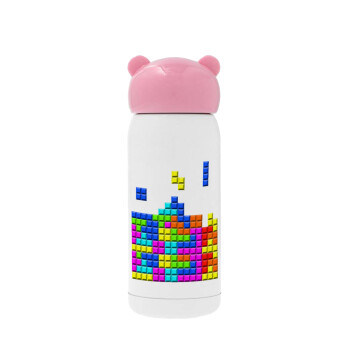 Tetris blocks, Ροζ ανοξείδωτο παγούρι θερμό (Stainless steel), 320ml