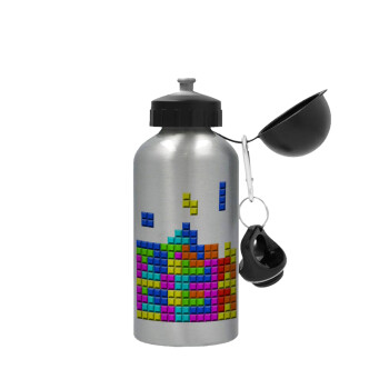 Tetris blocks, Metallic water jug, Silver, aluminum 500ml