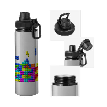 Tetris blocks, Μεταλλικό παγούρι νερού με καπάκι ασφαλείας, αλουμινίου 850ml
