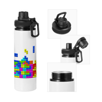 Tetris blocks, Μεταλλικό παγούρι νερού με καπάκι ασφαλείας, αλουμινίου 850ml