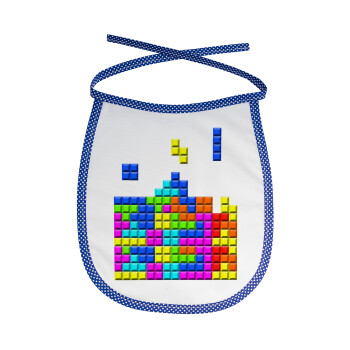 Tetris blocks, Σαλιάρα μωρού αλέκιαστη με κορδόνι Μπλε