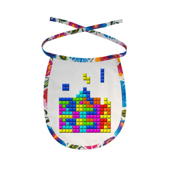 Tetris blocks, Σαλιάρα μωρού αλέκιαστη με κορδόνι Χρωματιστή