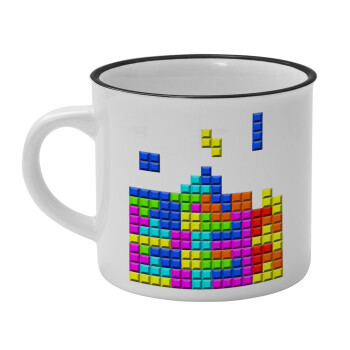 Tetris blocks, Κούπα κεραμική vintage Λευκή/Μαύρη 230ml