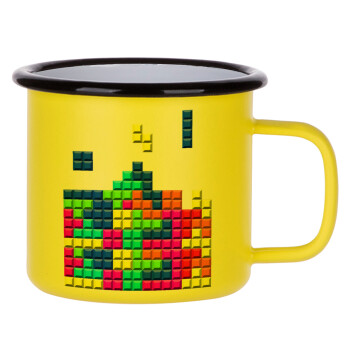 Tetris blocks, Κούπα Μεταλλική εμαγιέ ΜΑΤ Κίτρινη 360ml