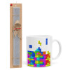Tetris blocks, Πασχαλινό Σετ, Κούπα κεραμική (330ml) & πασχαλινή λαμπάδα αρωματική πλακέ (30cm) (ΓΚΡΙ)