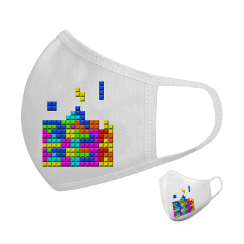 Tetris blocks, Μάσκα υφασμάτινη υψηλής άνεσης παιδική (Δώρο πλαστική θήκη)