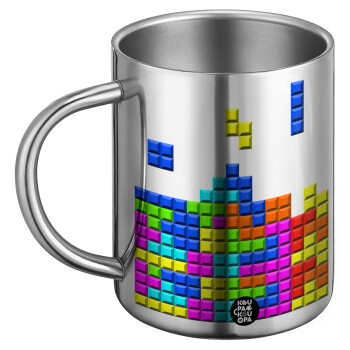 Tetris blocks, Ανοξείδωτη Μεταλλική Κούπα 450ml - Διπλού Τοιχώματος