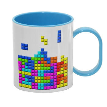 Tetris blocks, Κούπα (πλαστική) (BPA-FREE) Polymer Μπλε για παιδιά, 330ml