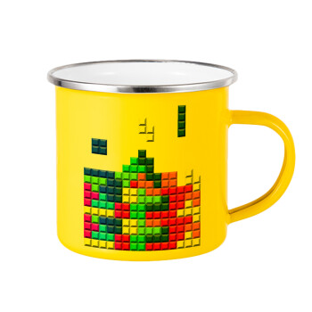 Tetris blocks, Κούπα Μεταλλική εμαγιέ Κίτρινη 360ml