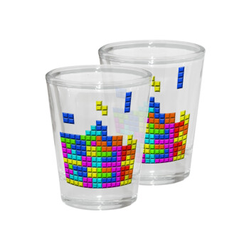 Tetris blocks, Σφηνοπότηρα γυάλινα 45ml διάφανα (2 τεμάχια)