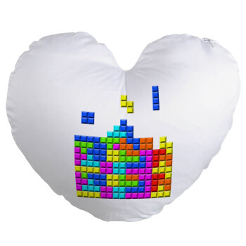 Tetris blocks, Μαξιλάρι καναπέ καρδιά 40x40cm περιέχεται το  γέμισμα