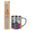 Easter Set, metallic thermal cup (300ml) & Easter aromatic flat candle (30cm) (GRAY)