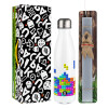 Easter candle, metallic white thermos bottle (500ml) & aromatic flat candle (30cm) (GRAY)