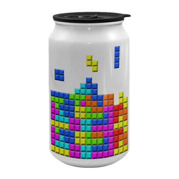 Tetris blocks, Κούπα ταξιδιού μεταλλική με καπάκι (tin-can) 500ml